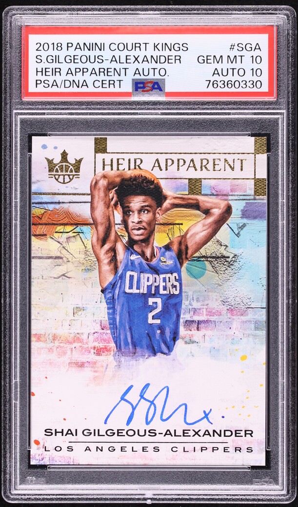 2018 Panini Court Kings Heir Apparent Shai Gilgeous-Alexander ROOKIE AUTO DNA 10 /199 PSA 10