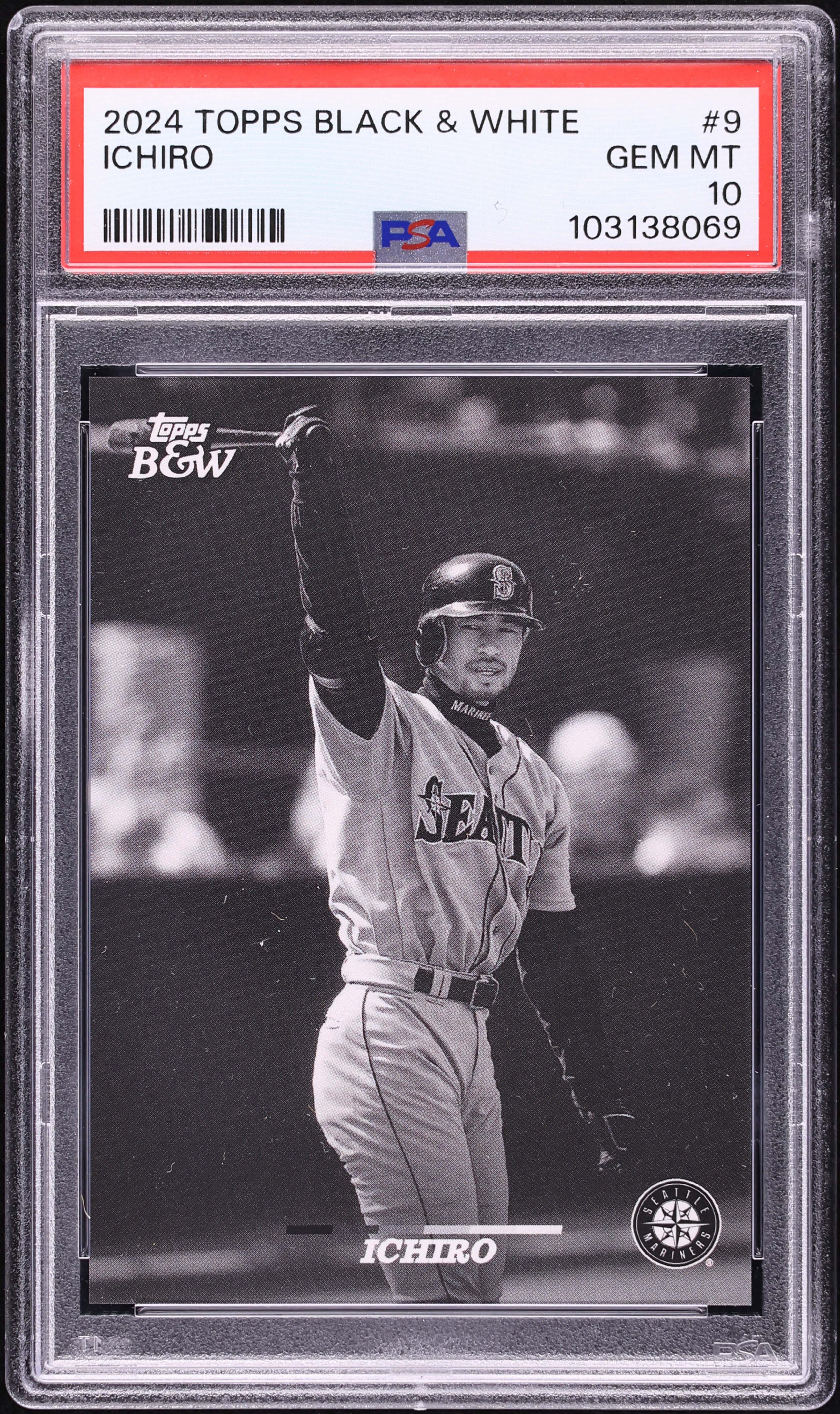 2024 Topps Black And White Ichiro #9 PSA 10 GEM MINT on Fanatics