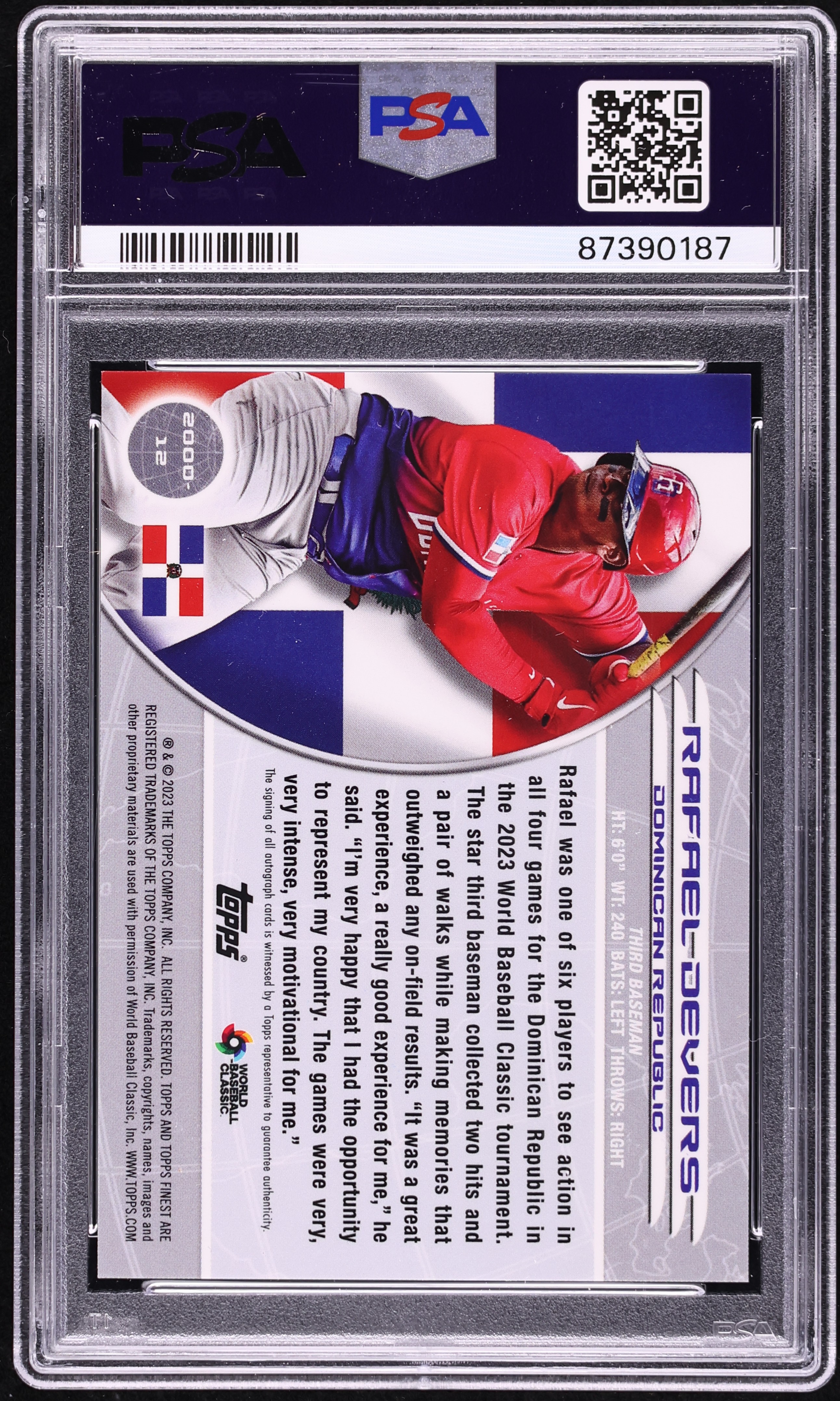 2023 Finest '00 World's Finest Orange Rafael Devers AUTO /25 #2000