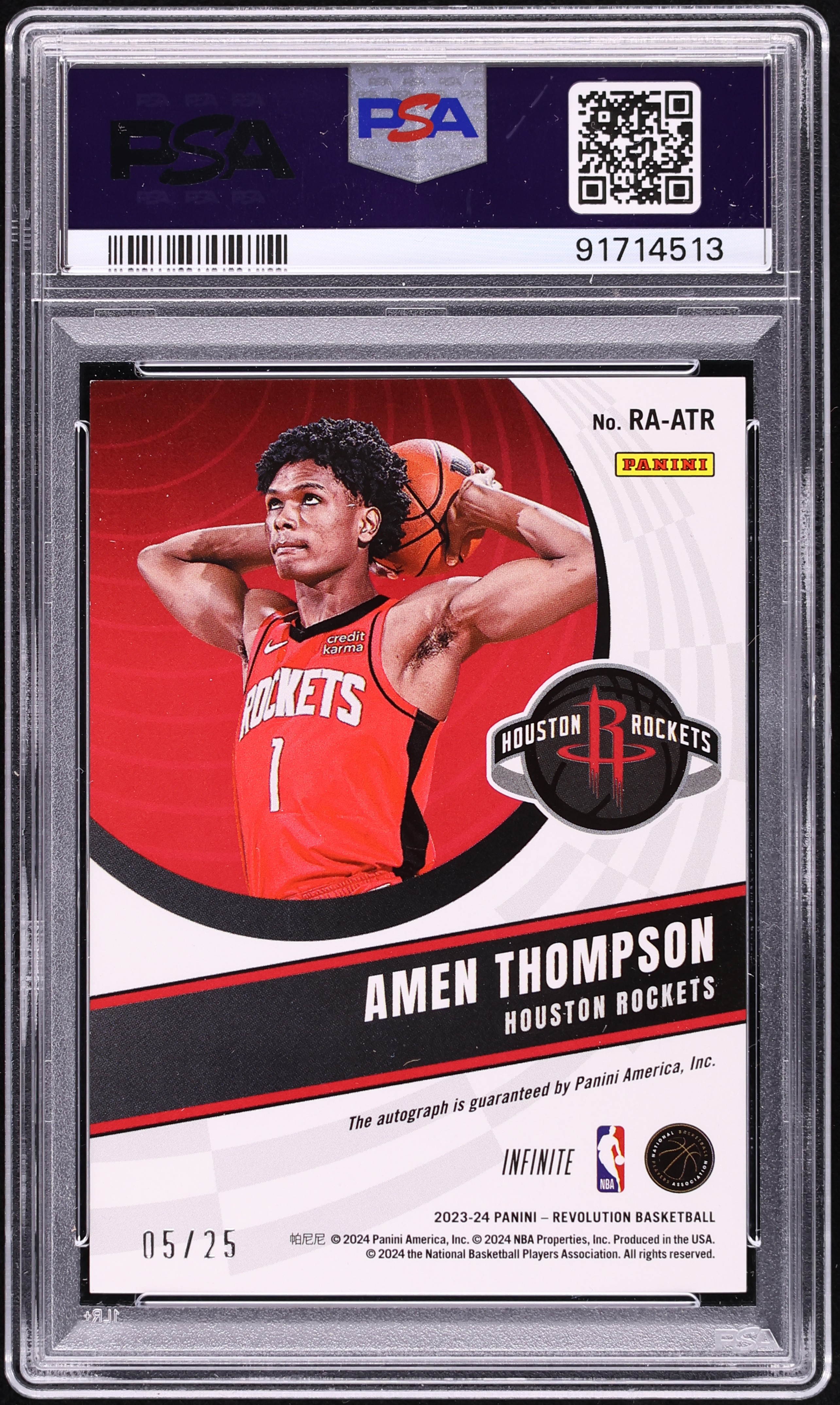 2023 Panini Revolution Infinite Amen Thompson ROOKIE AUTO /25