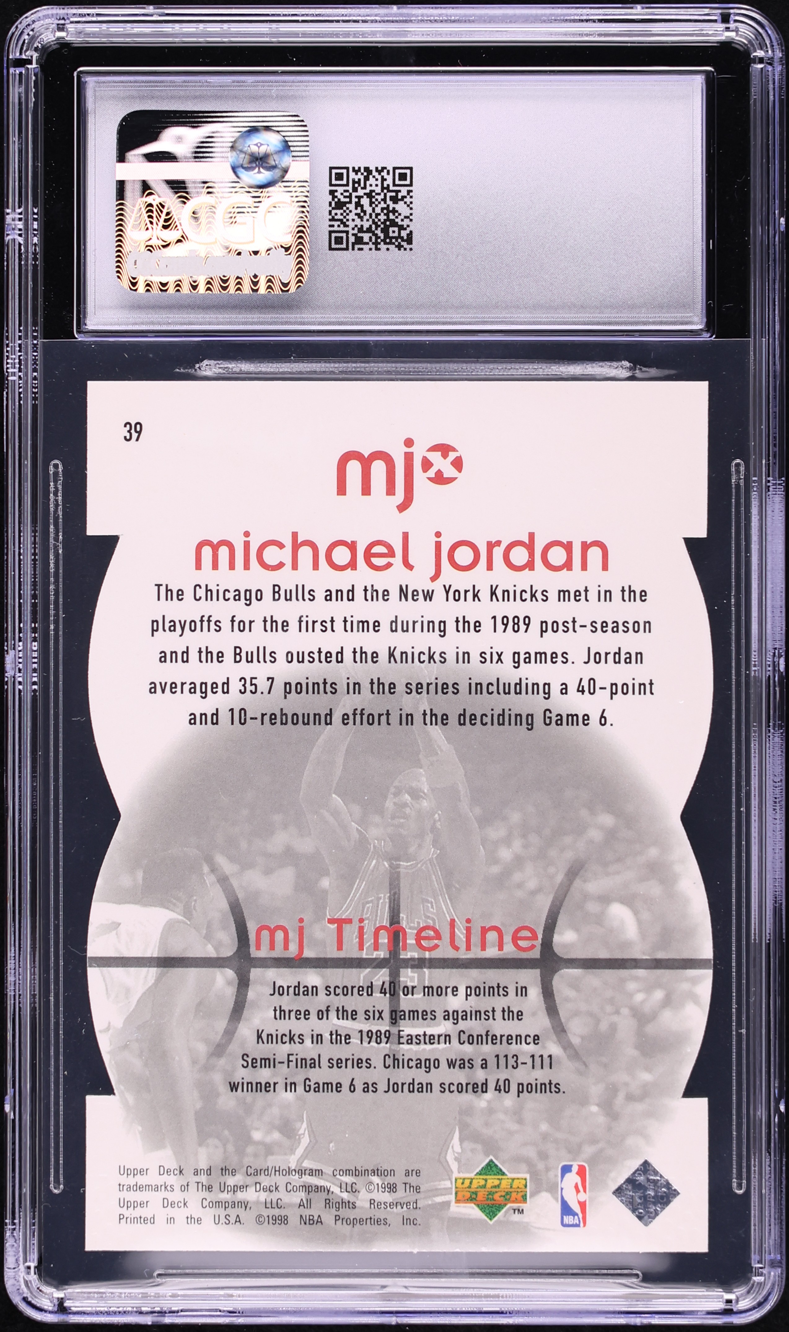 1998 Upper Deck MJx Timepieces Bronze Die-Cut Michael Jordan /230