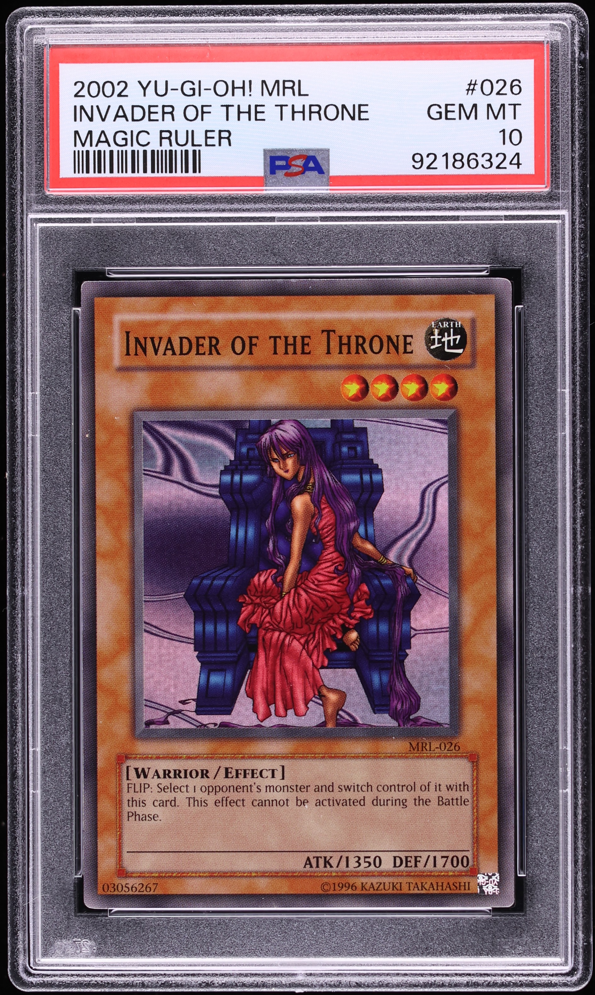 2002 Yu-Gi-Oh! Magic Ruler Invader Of The Throne #MRL-026 PSA 10