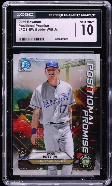 2021 Bowman Chrome Positional Promise Bobby Witt Jr PROSPECT #POS-BW CGC 10 GEM MINT