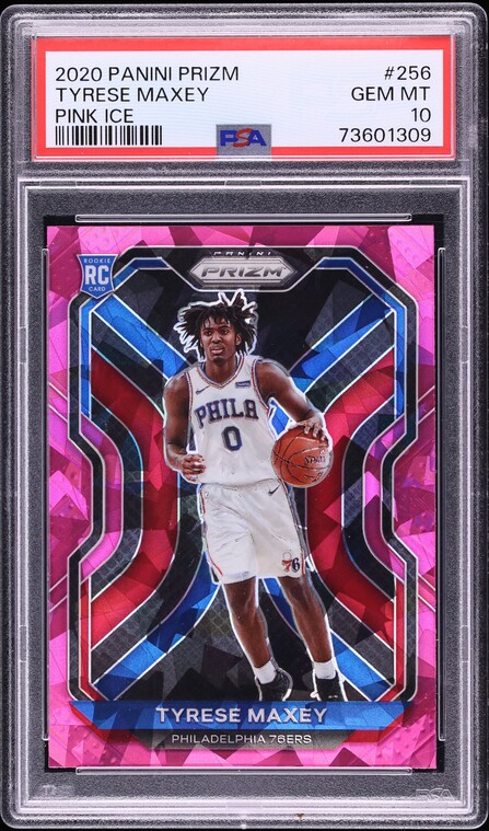 2020 Panini Prizm Pink Ice Tyrese Maxey ROOKIE #256 PSA 10 GEM MINT