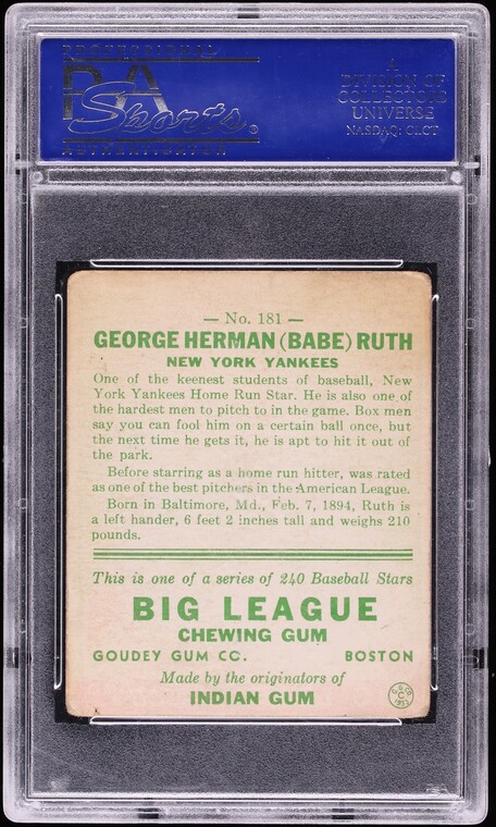 1933 Goudey Babe Ruth #181 PSA 2 GD