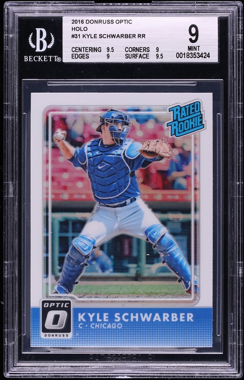 2016 Donruss Optic Holo Kyle Schwarber ROOKIE #31 BGS 9 MINT