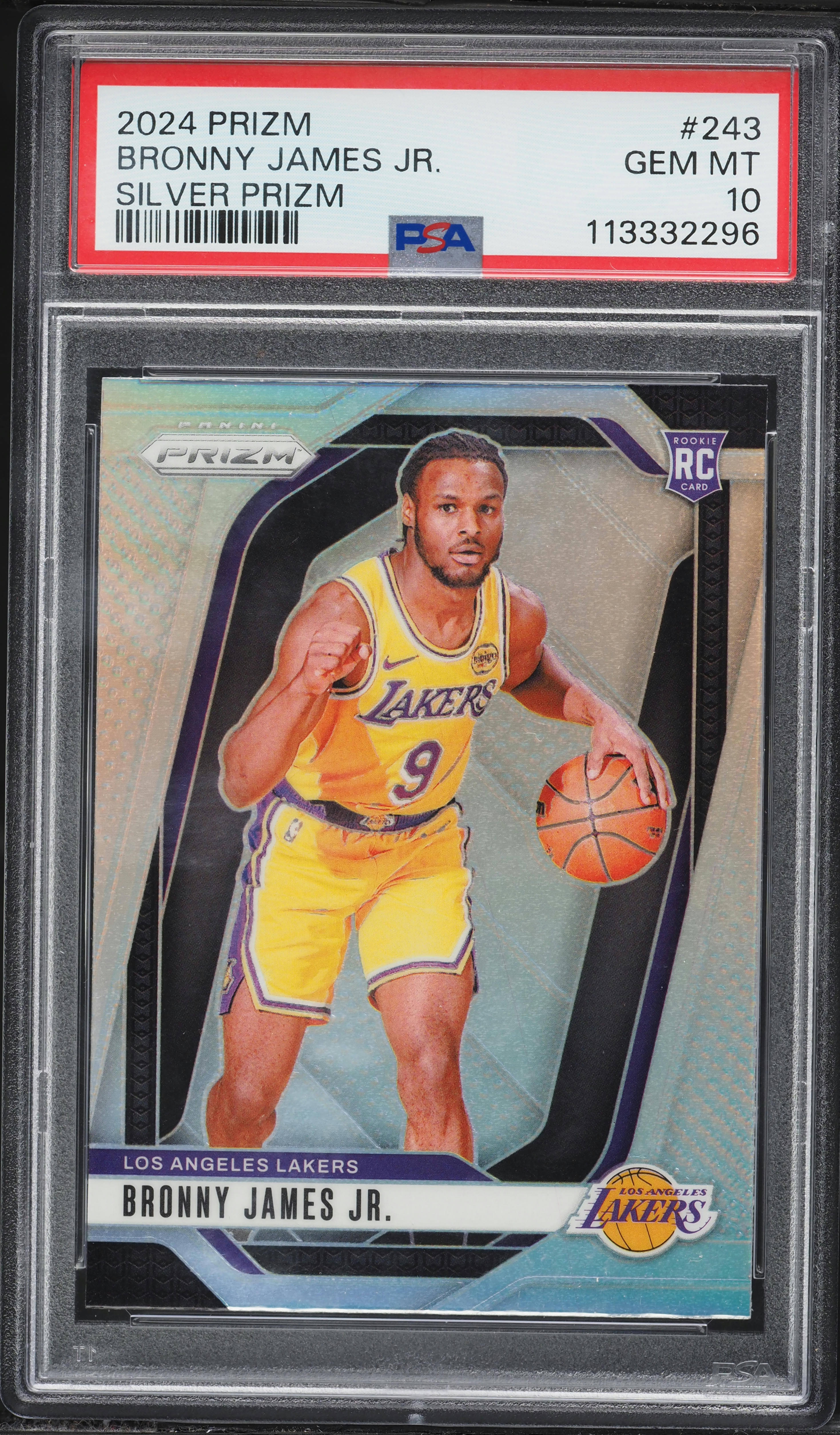 2024 Panini Prizm Silver Bronny James Jr. ROOKIE #243 PSA 10 GEM