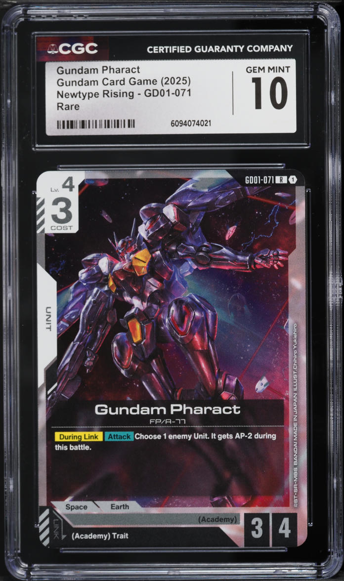 2025 Gundam Card Game Newtype Rising Gundam Pharact #GD01-071 CGC 10 GEM MINT graded card