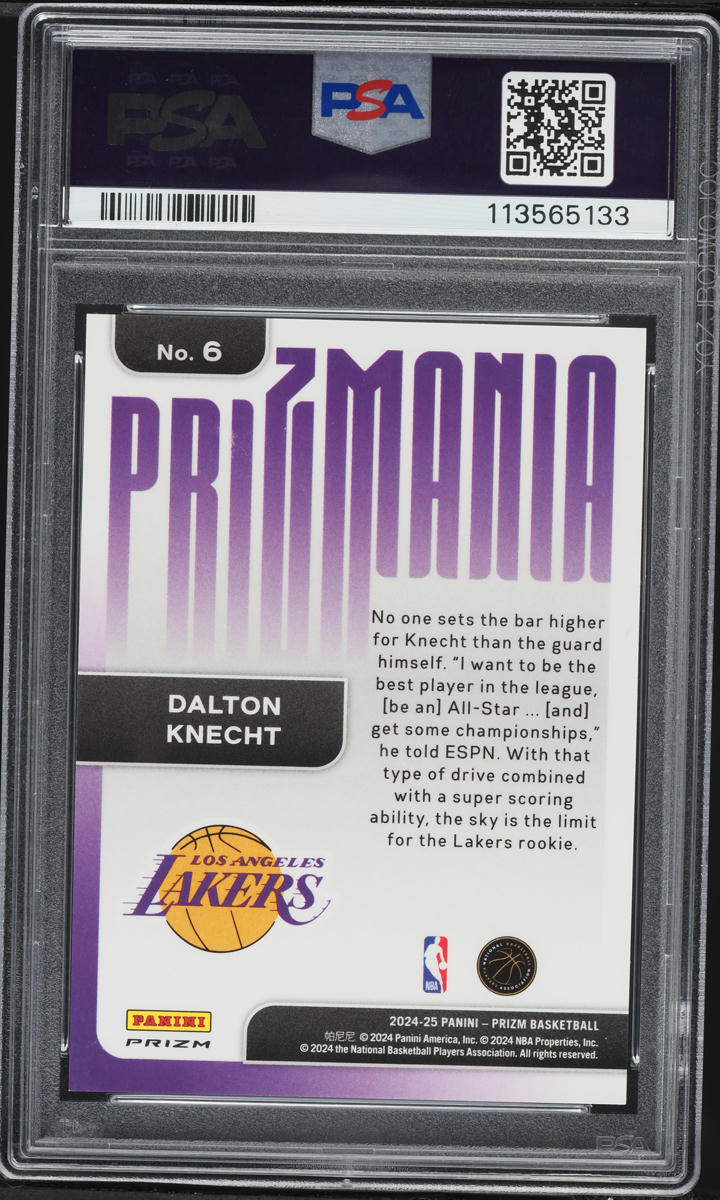 2024 Panini Prizm Prizmania Dalton Knecht ROOKIE #6 PSA 9 MINT