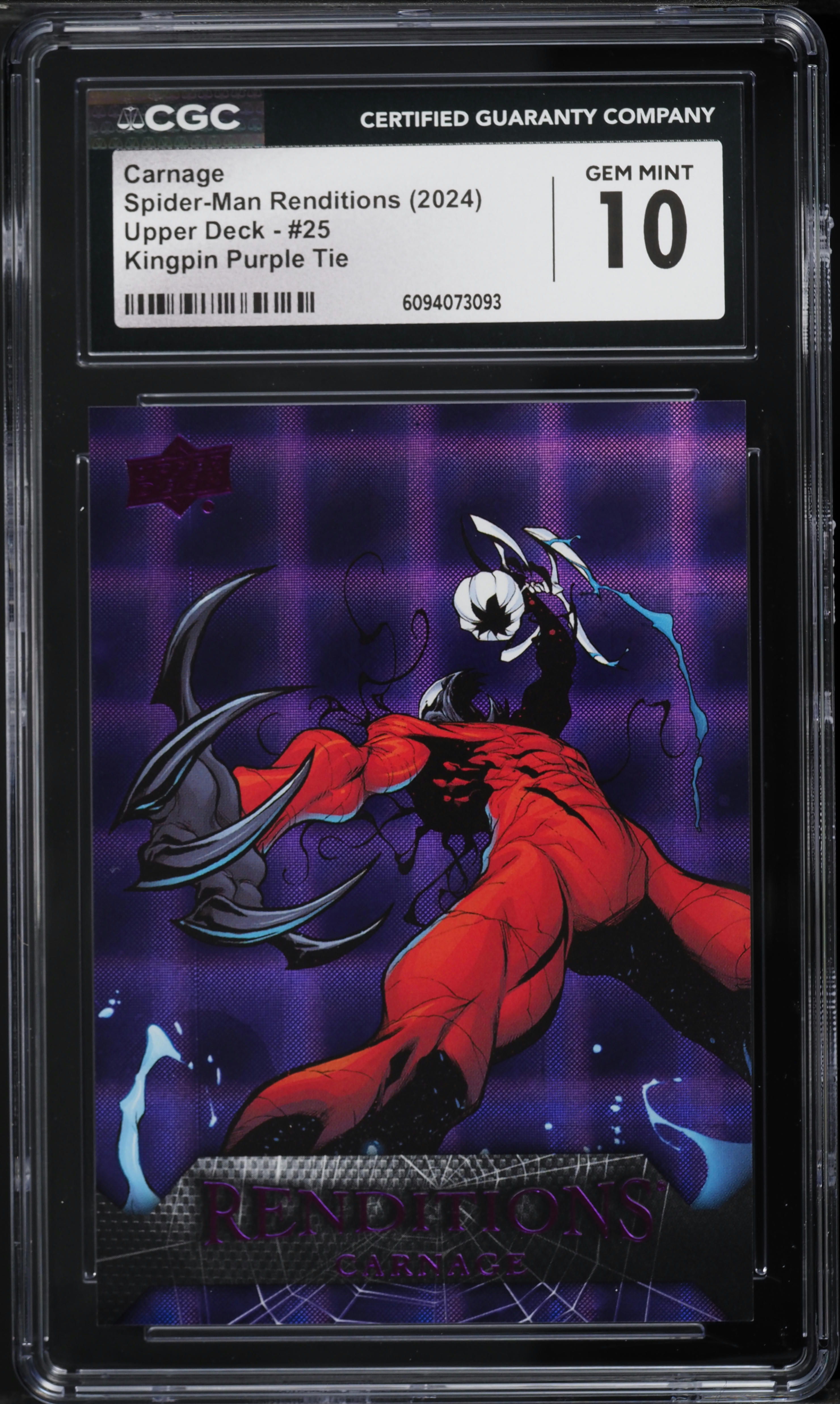 2024 Upper Deck Spider-Man Renditions Kingpin Purple Tie Carnage