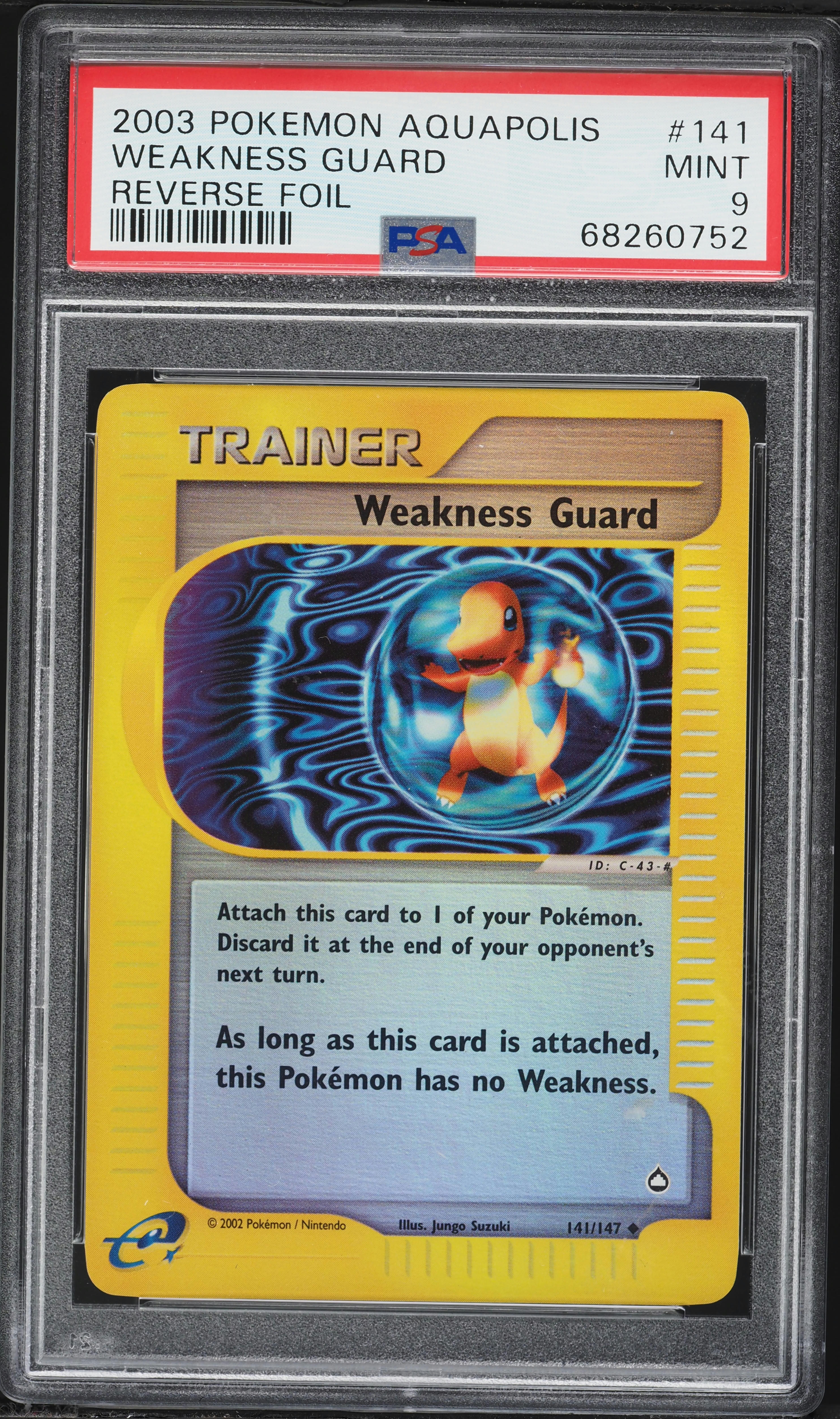 2003 Pokemon Aquapolis Reverse Holo Weakness Guard #141 PSA 9 MINT