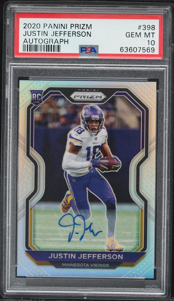 2020 Panini Prizm Justin Jefferson ROOKIE AUTO #398 PSA 10 GEM MINT