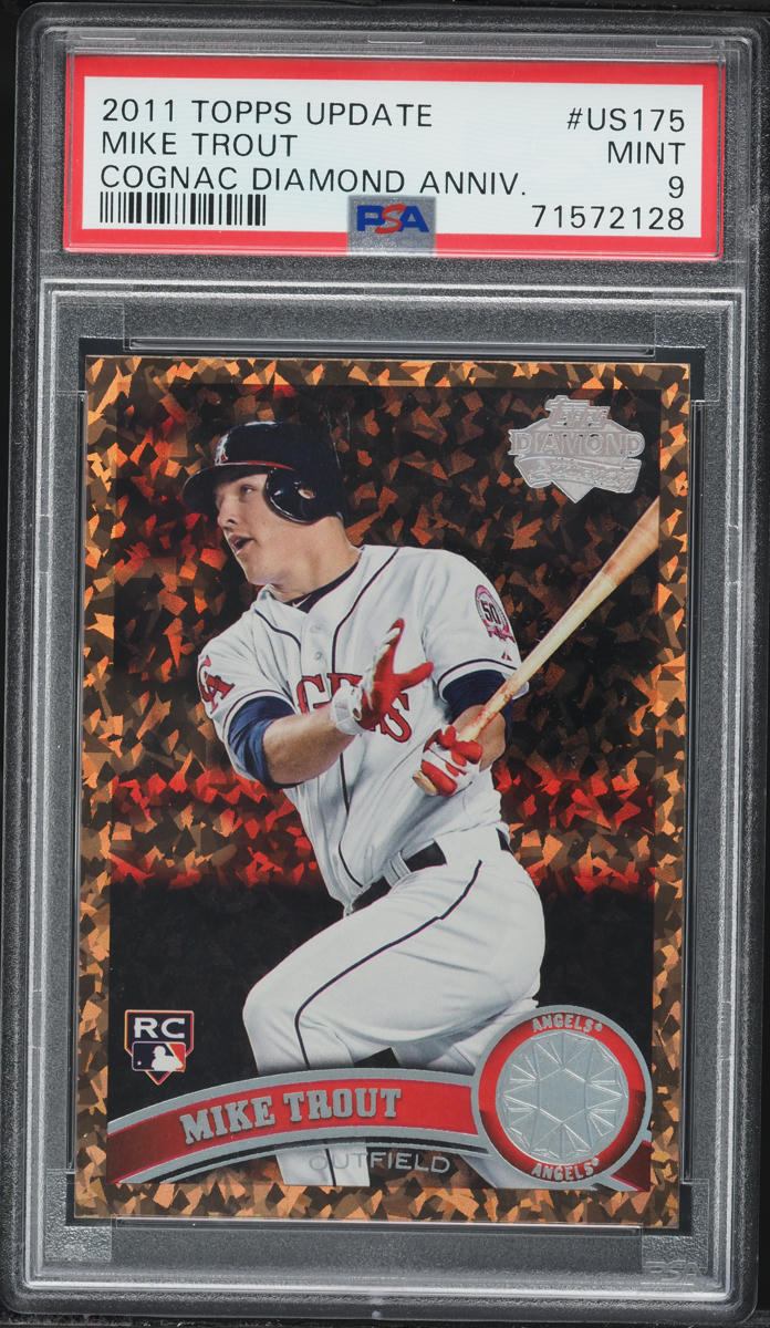 2011 Topps Update Cognac Diamond Anniversary Mike Trout ROOKIE #US175 PSA 9 MINT