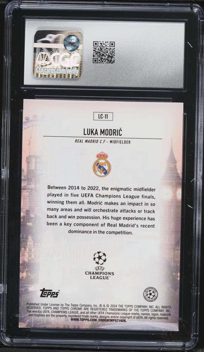 2023-24 Topps Chrome UEFA London Calling Luka Modric #LC-11 CGC 10 GEM MINT