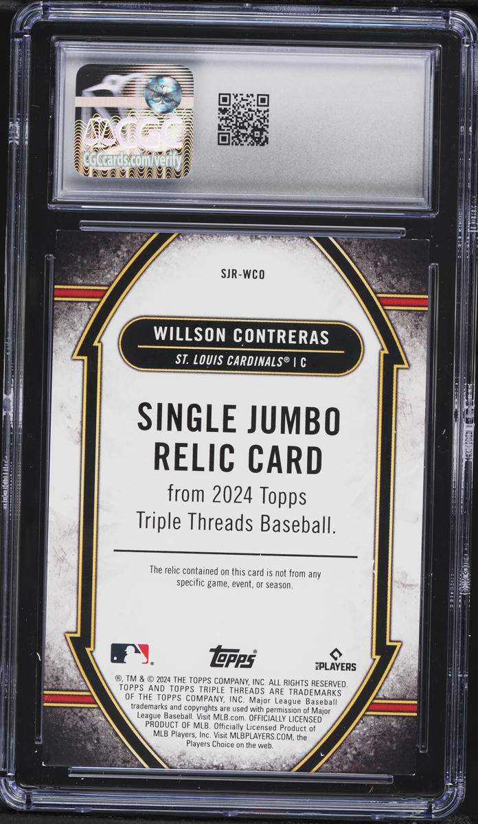 2024 Topps Triple Threads Single Jumbo Amber Willson Contreras PATCH /18 CGC 8.5 NM-MT+