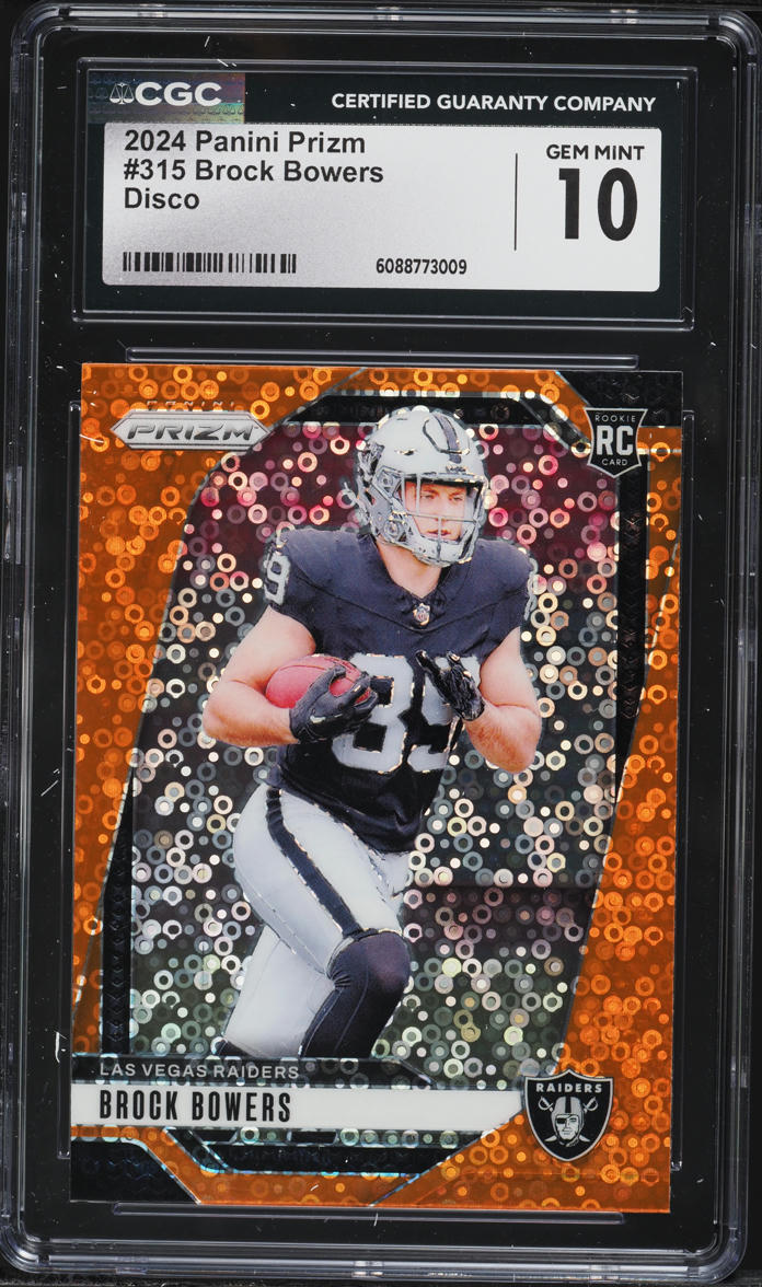2024 Panini Prizm Disco Brock Bowers ROOKIE #315 CGC 10 GEM MINT
