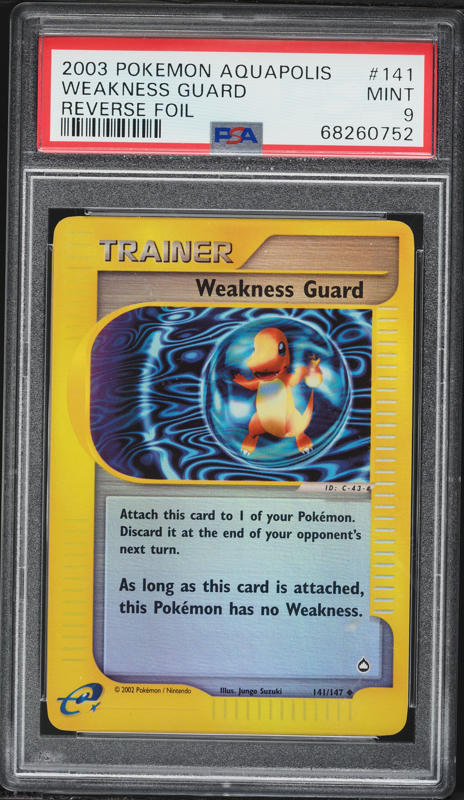 2003 Pokemon Aquapolis Reverse Holo Weakness Guard #141 PSA 9 MINT