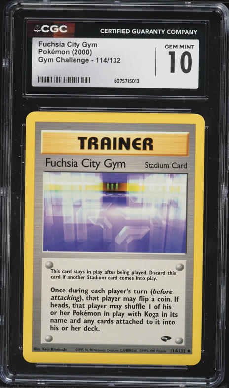 2000 Pokemon Gym Challenge Fuchsia City Gym #114 CGC 10 GEM MINT