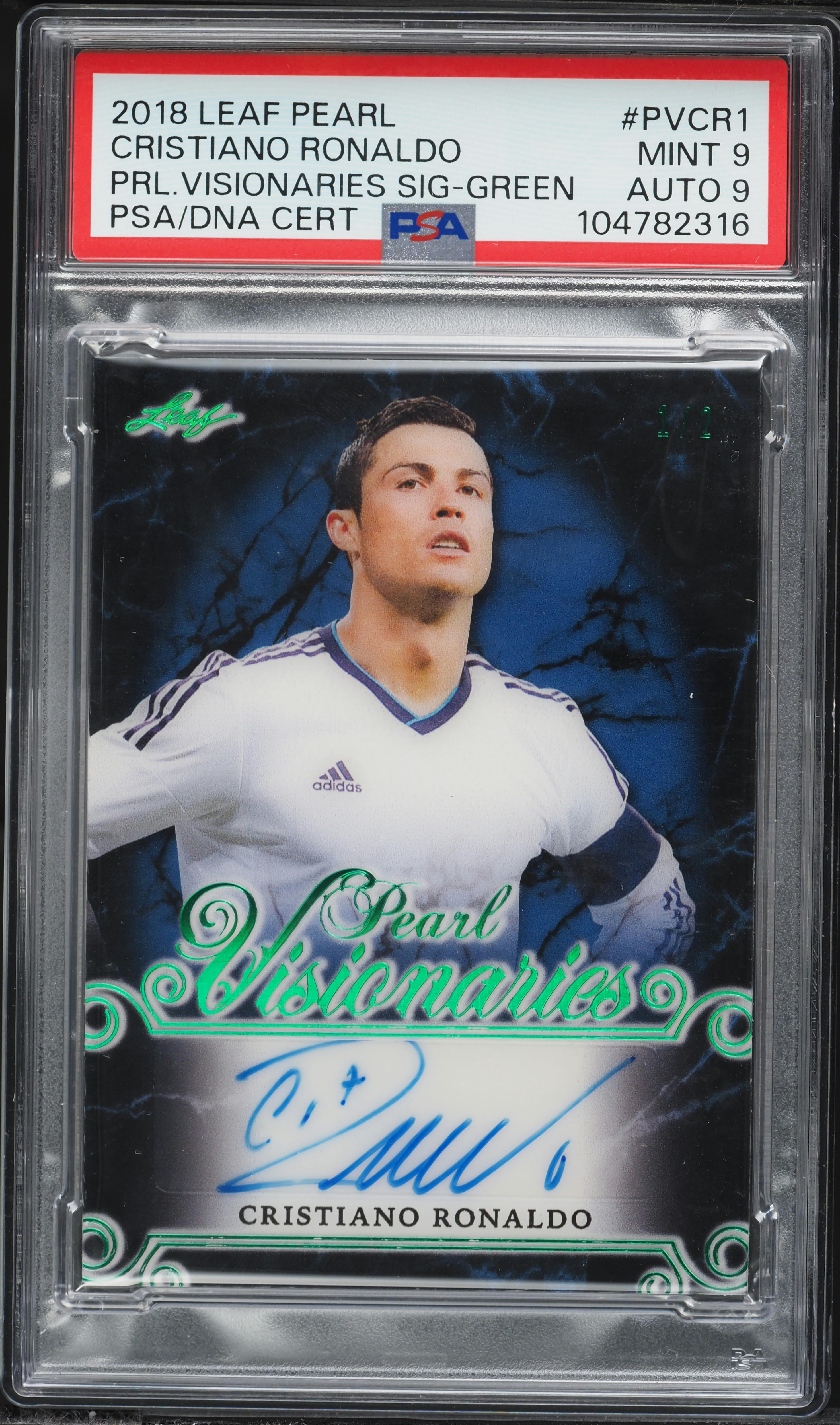 2018 Leaf Pearl Visionaries Signatures Green Cristiano Ronaldo