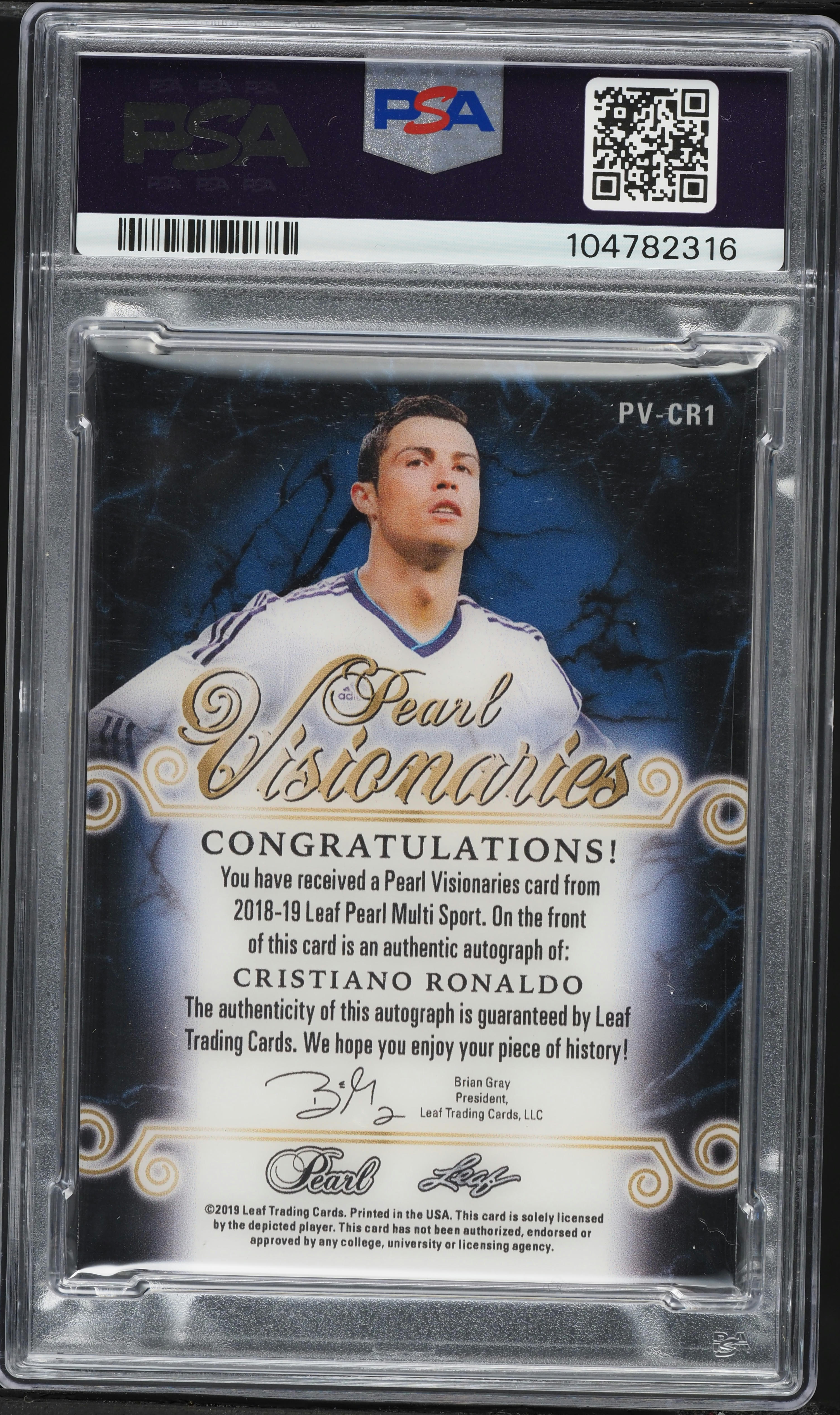 2018 Leaf Pearl Visionaries Signatures Green Cristiano Ronaldo