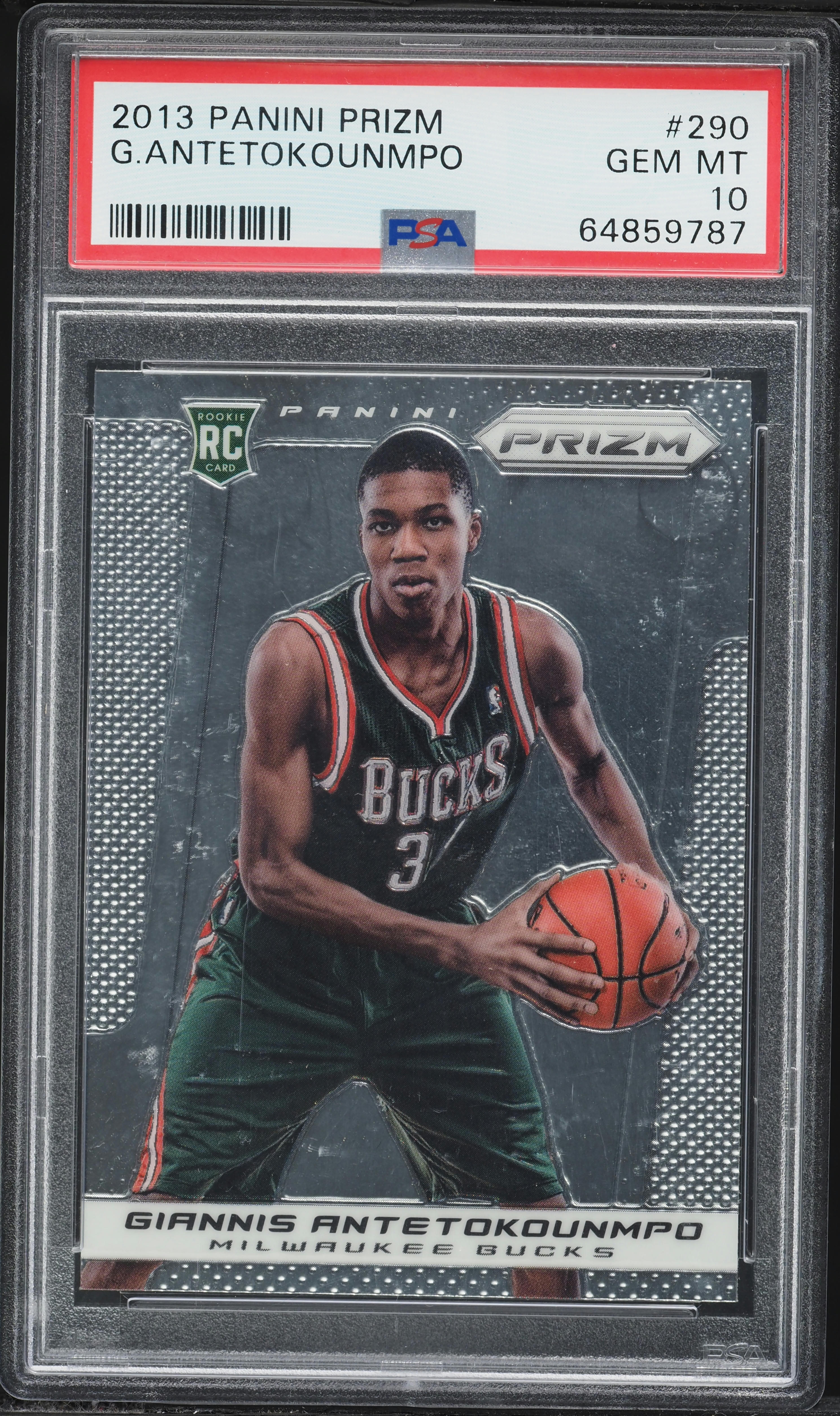 2013 Panini Prizm Giannis Antetokounmpo ROOKIE #290 PSA 10 GEM