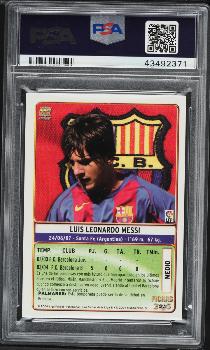 2004 Mundi Cromo Liga Lionel Messi ROOKIE #617 PSA 9 MINT