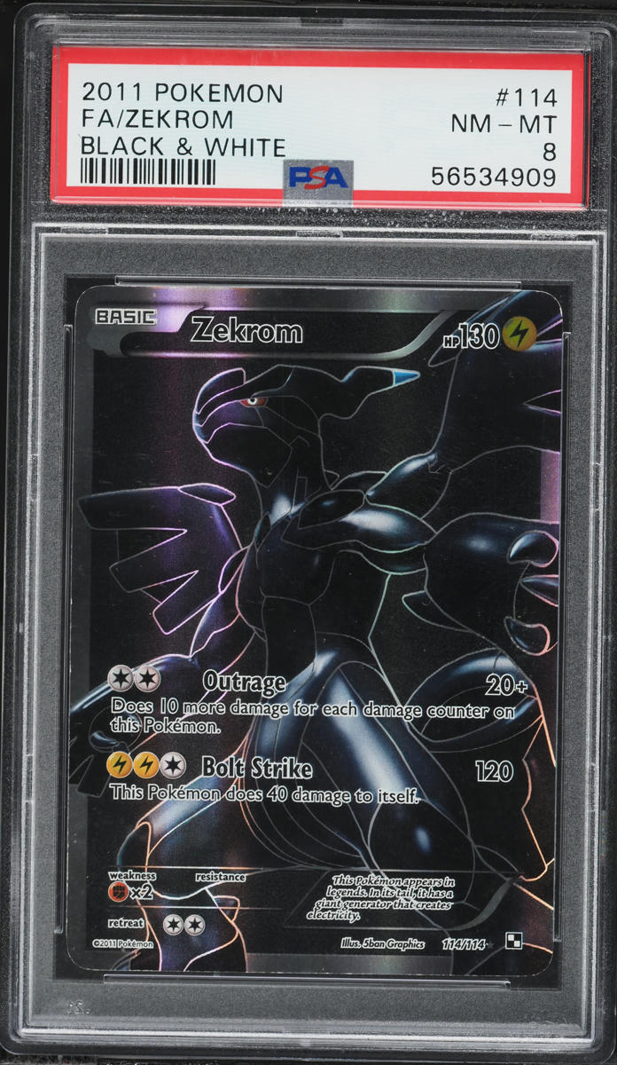 2011 Pokemon Black & White Full Art Zekrom #114 PSA 8 NM-MT