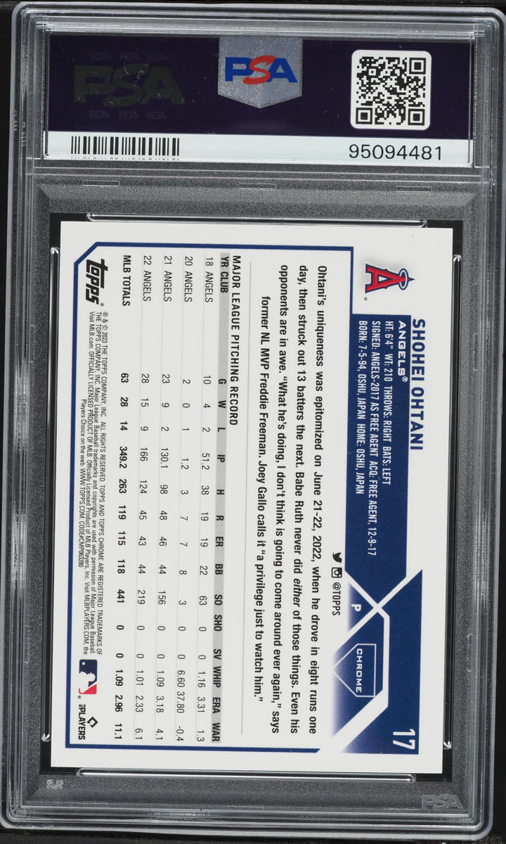 2023 Topps Chrome Logofractor Orange Refractor Shohei Ohtani /25 #17 PSA 9 MINT