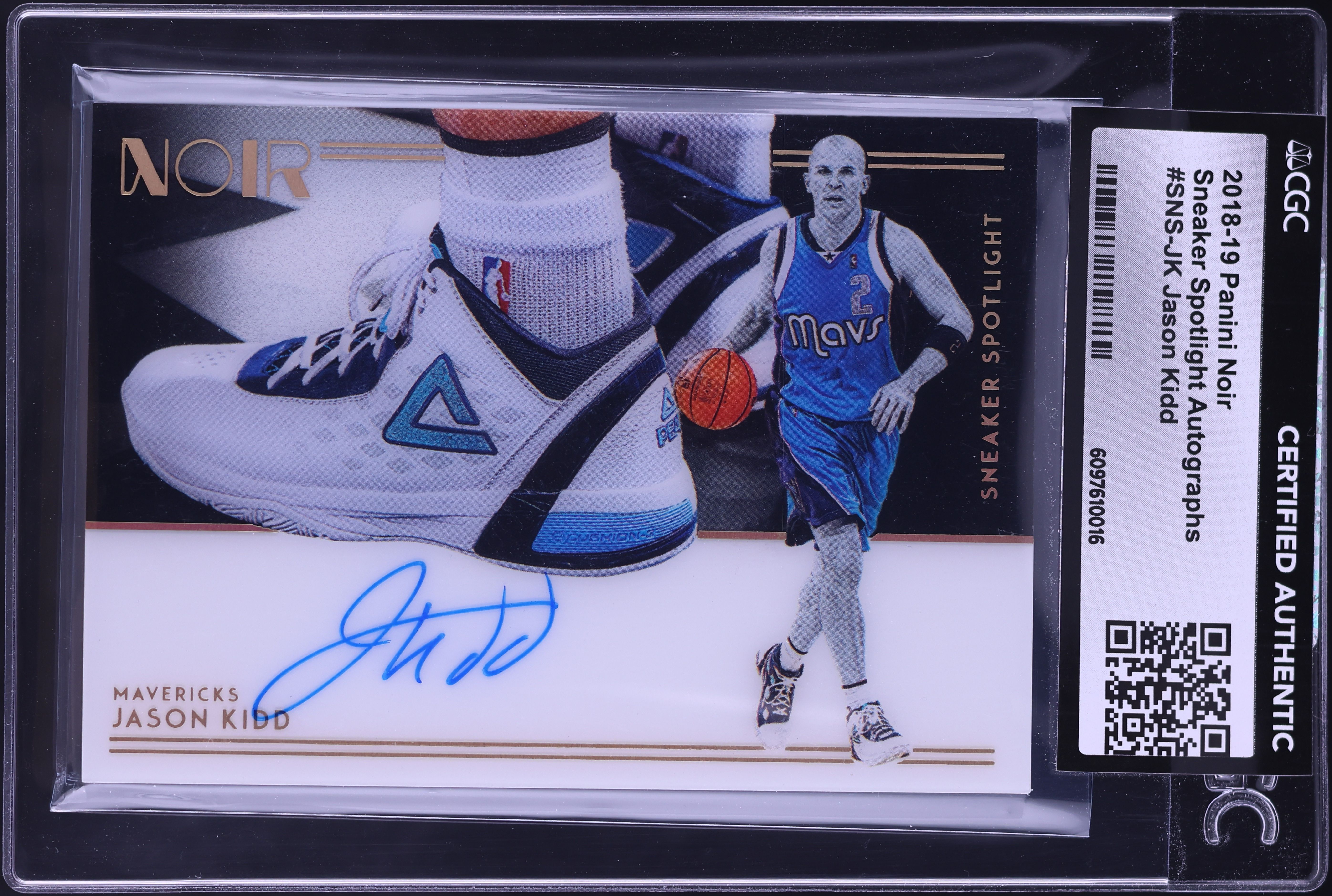 2018 Panini Noir Sneaker Spotlight Jason Kidd AUTO /99 #SNS-JK CGC 