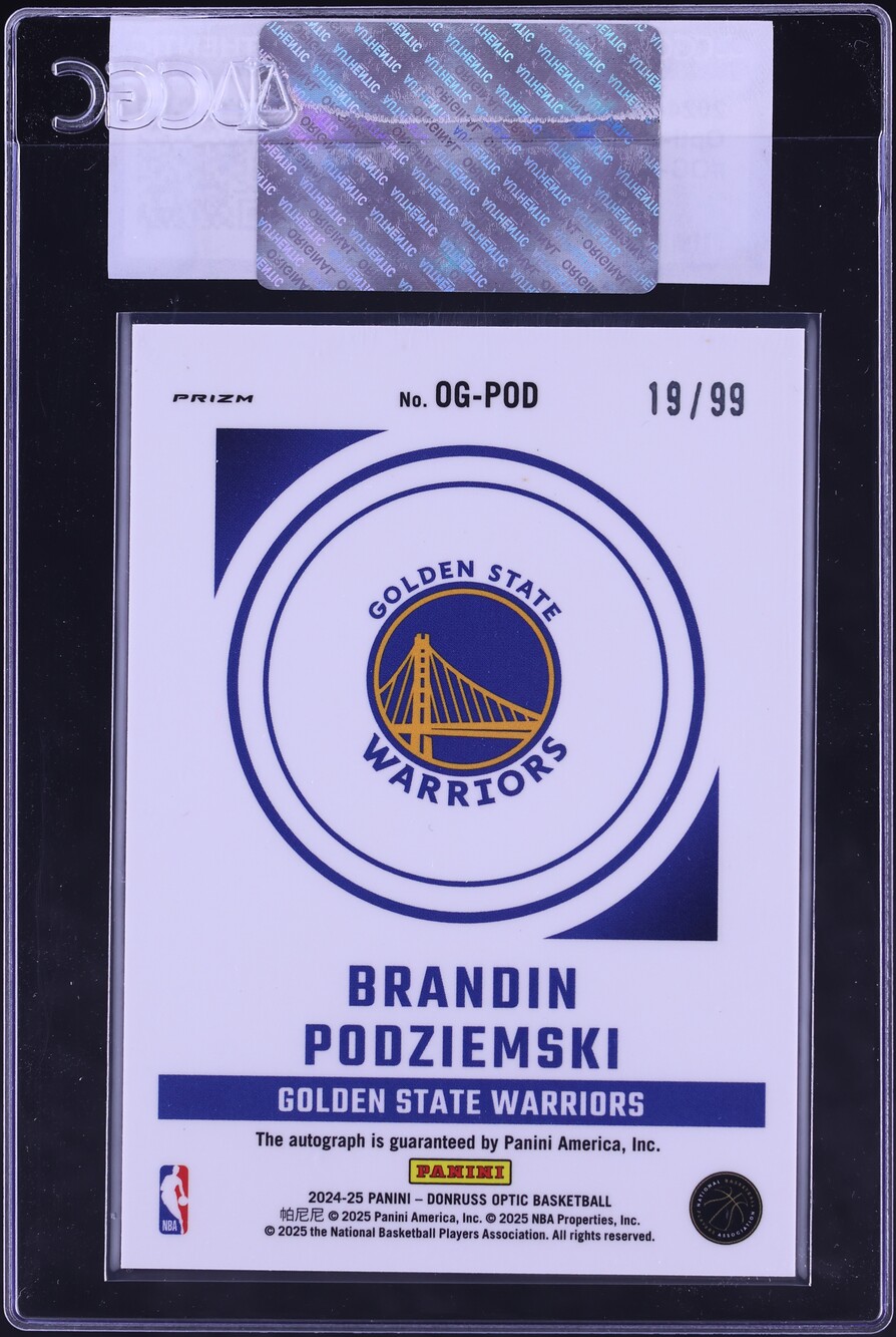 2024 Donruss Optic Opti-Graphs Brandin Podziemski AUTO /99 #OG-POD CGC AUTH