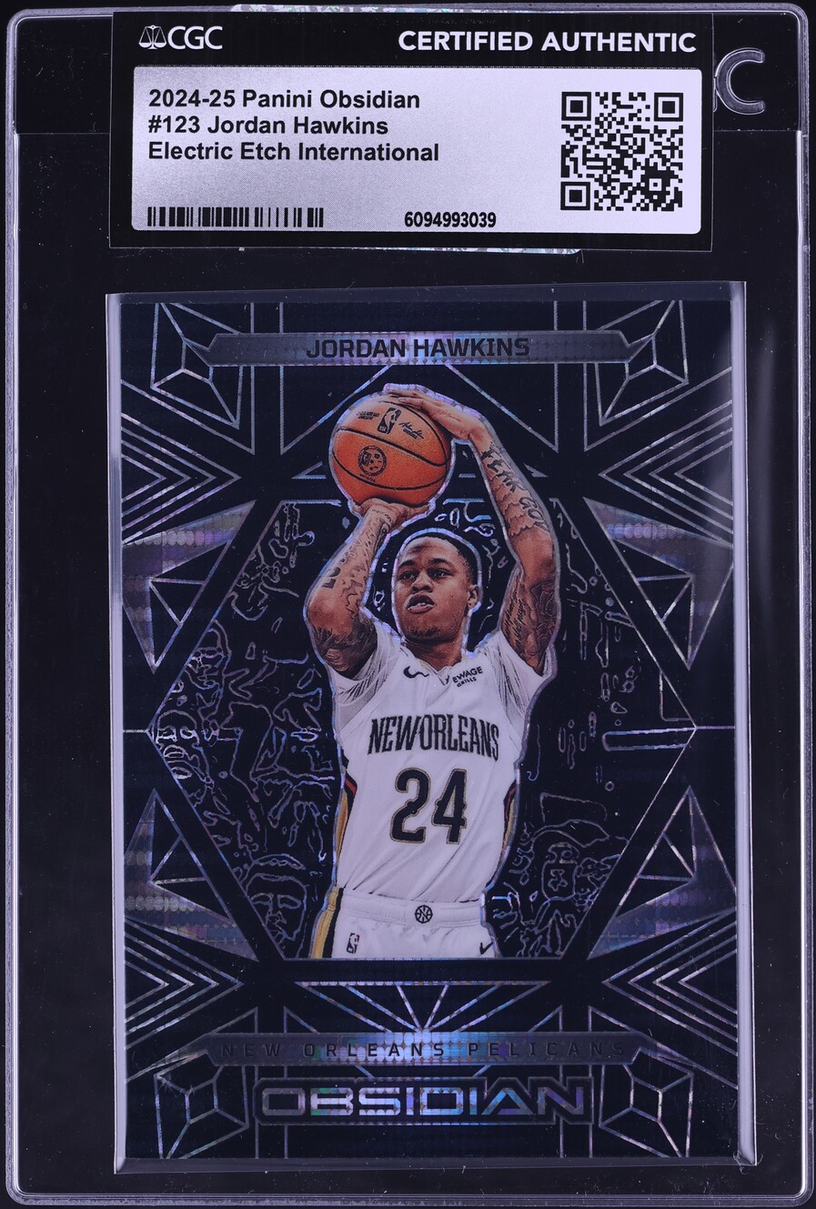 2024 Panini Obsidian Electric Etch International c#123 CGC AUTH on