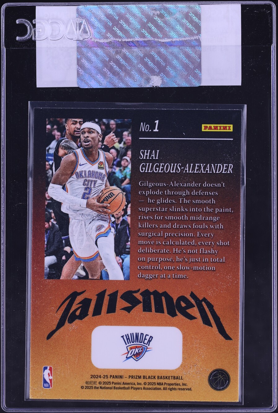 2024 Panini Prizm Black Talismen Shai Gilgeous-Alexander #1 CGC AUTH