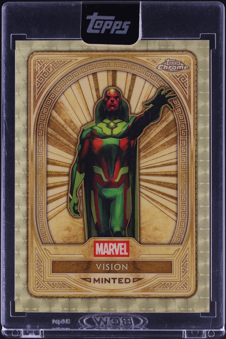 2025 Topps Marvel Mint Chrome Superfractor Vision 1/1 #100 on