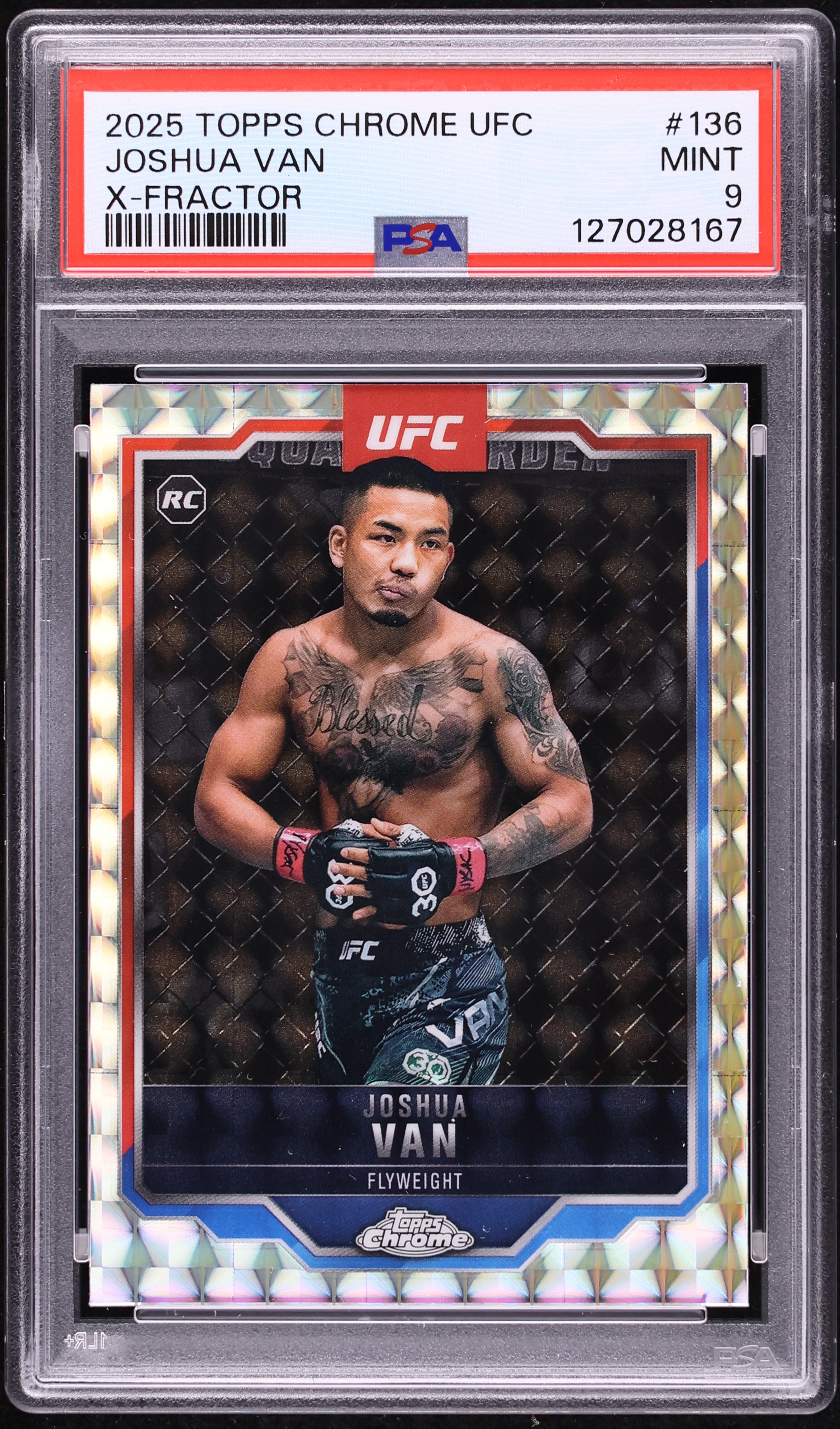 2025 Topps Chrome UFC Xfractor Joshua Van ROOKIE #136 PSA 9 MINT