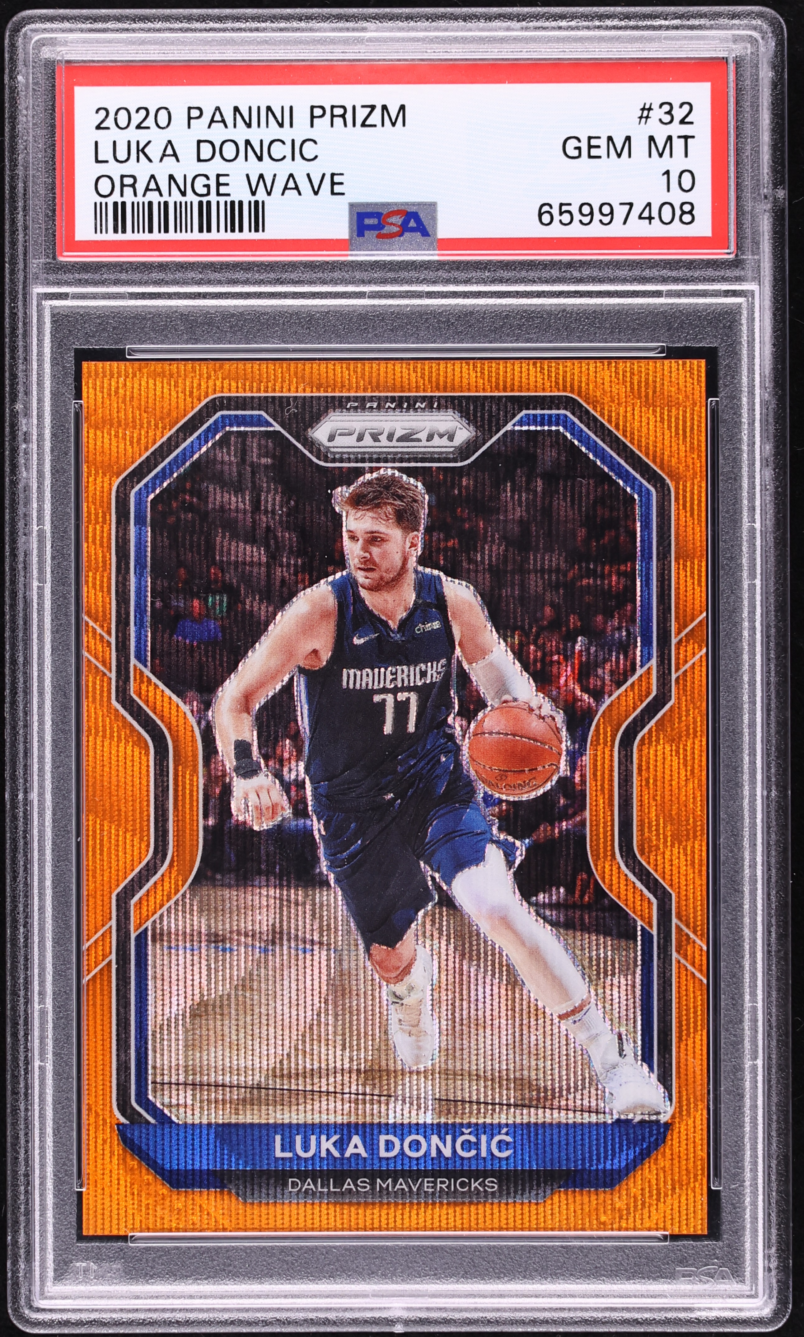 2020 Panini Prizm Orange Wave Luka Doncic /60 #32 PSA 10 GEM MINT