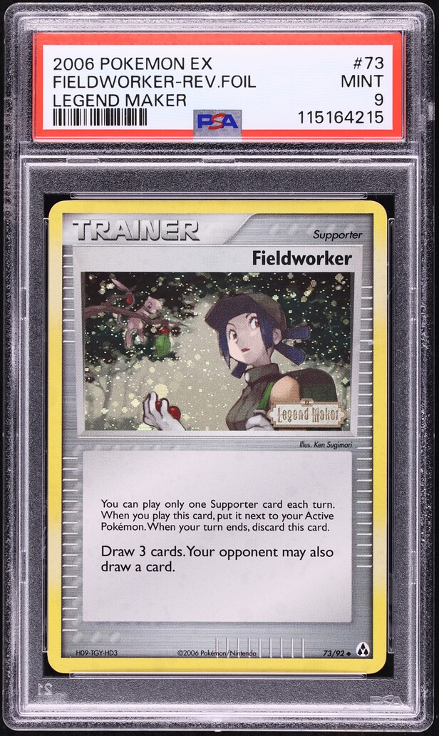 2006 Pokemon EX Legend Maker Reverse Holo Fieldworker #73 PSA 9 MINT