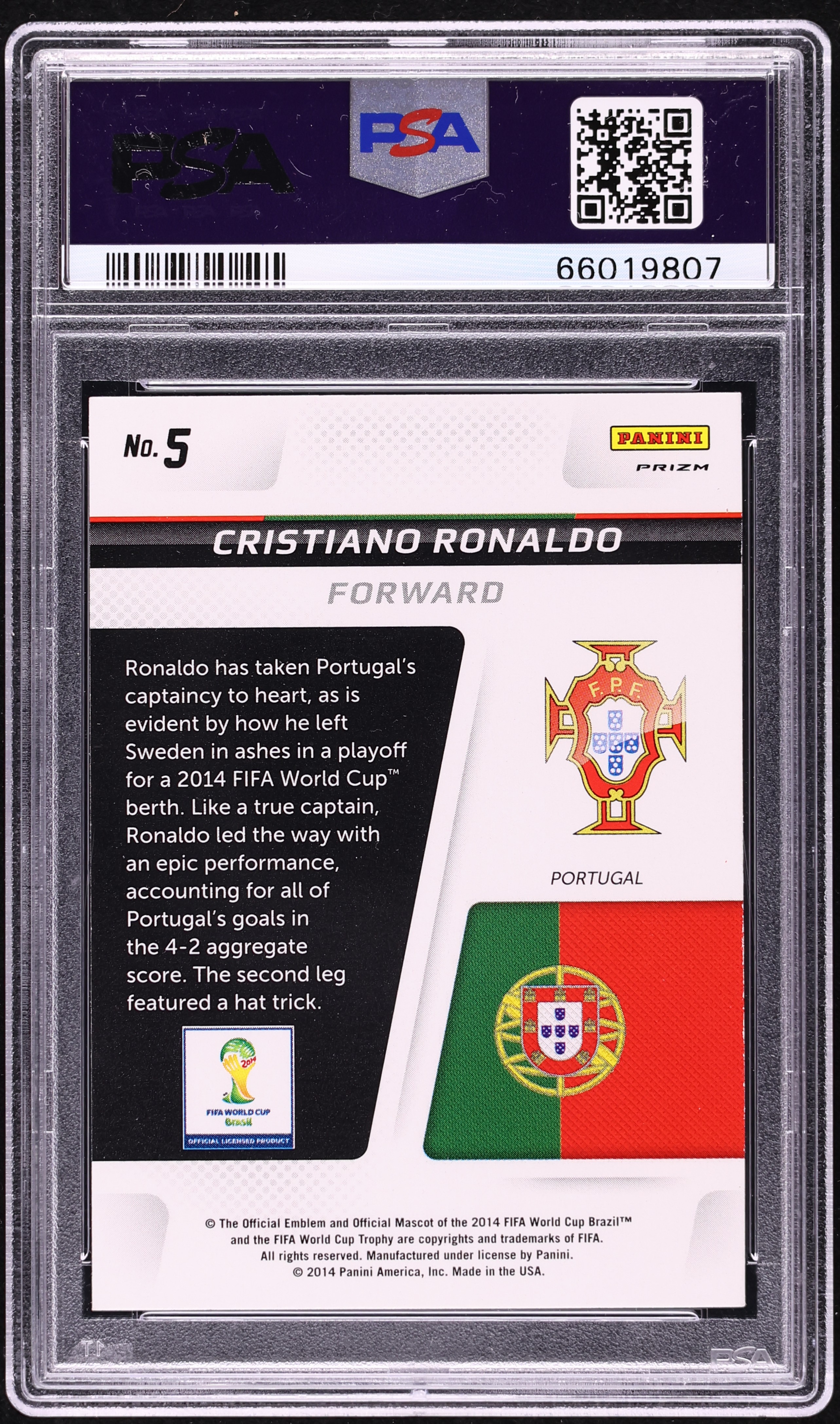 2014 Panini Prizm World Cup Captain Blue Red Wave Cristiano