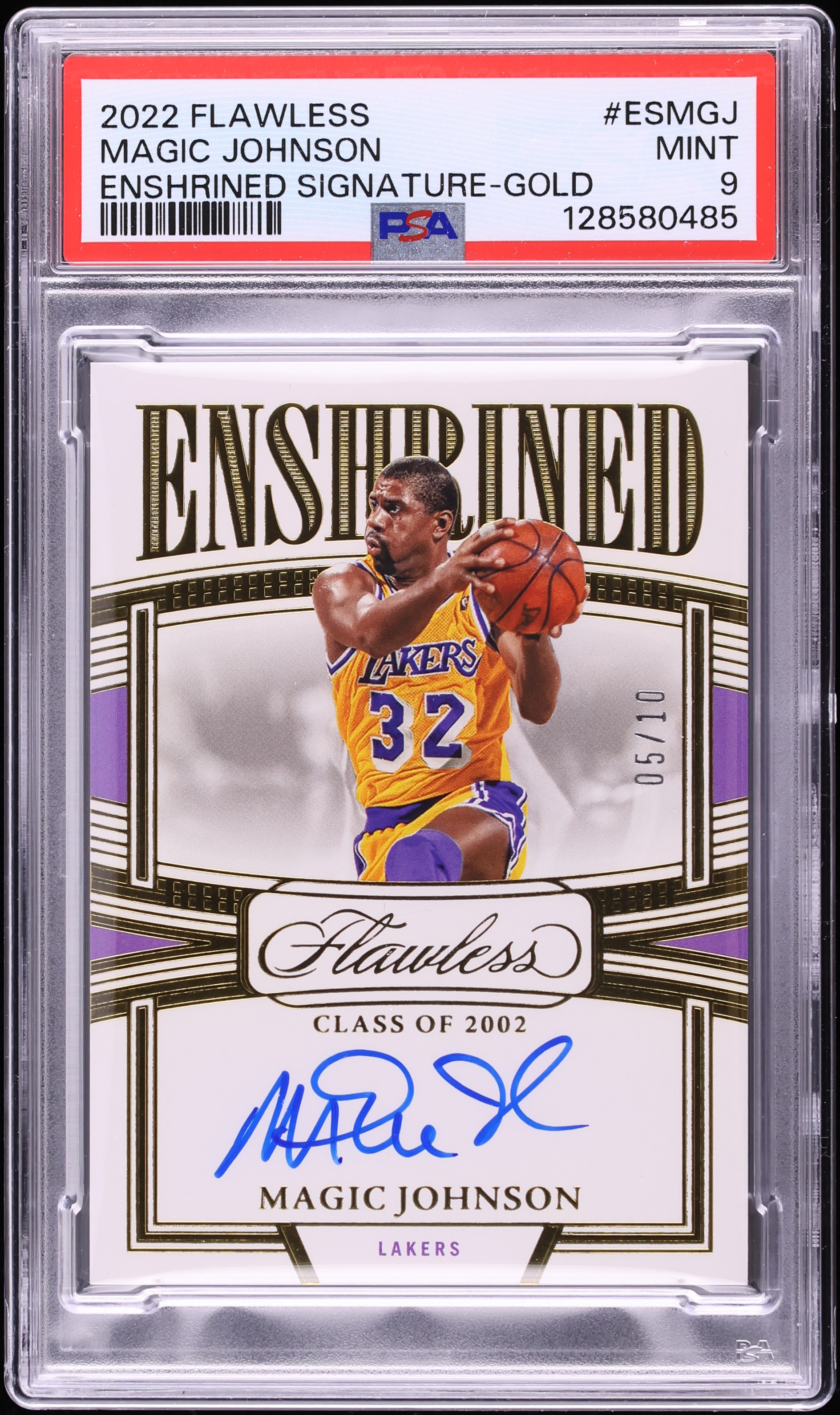 2022 Panini Flawless Enshrined Gold Magic Johnson AUTO /10 #ES-MGJ