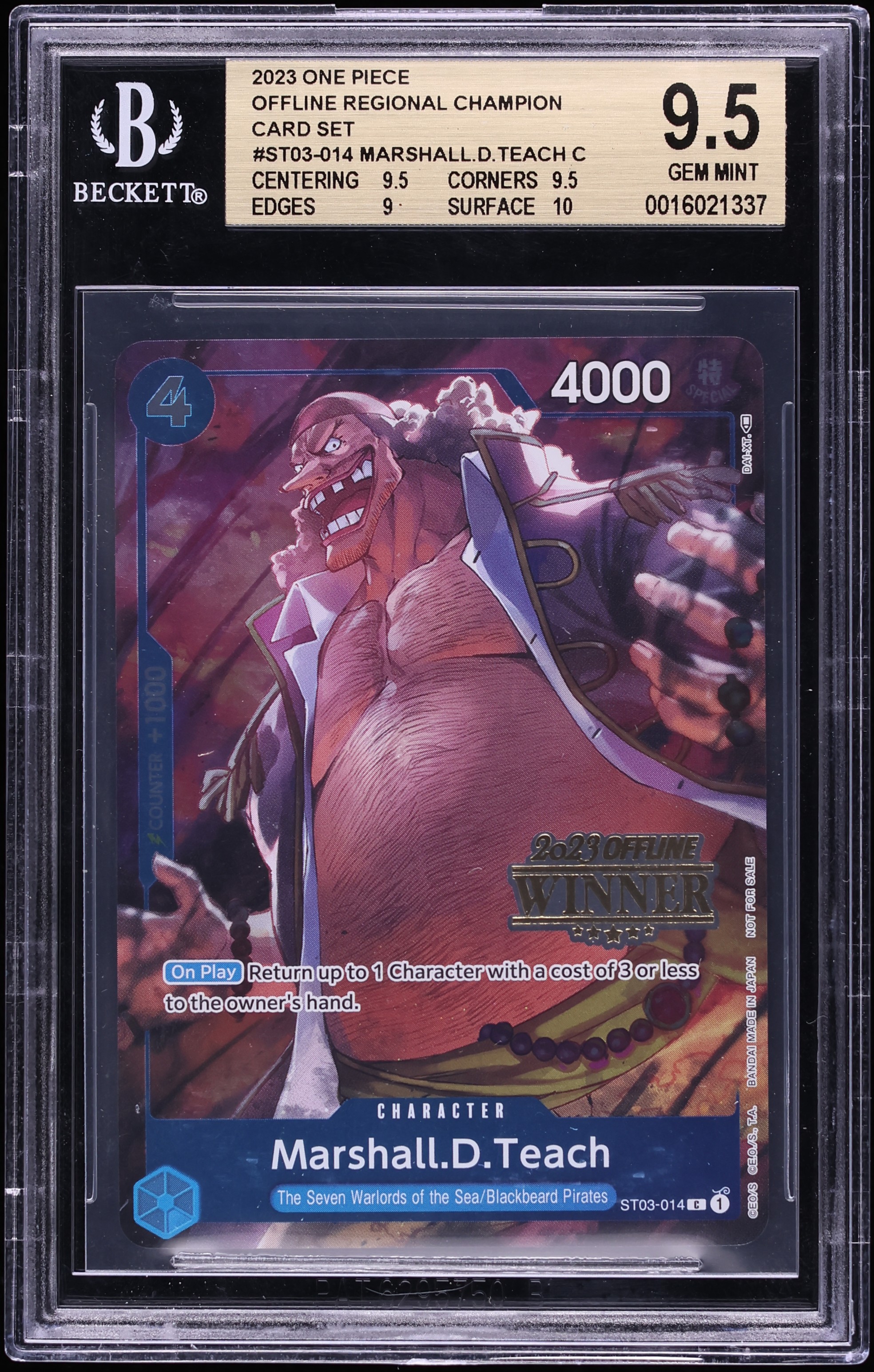 OLDTOWN MARSHALSEA オールドタウン マーシャルシー 2023 One Piece Promo Offline Regional Winner Marshall D. Teach