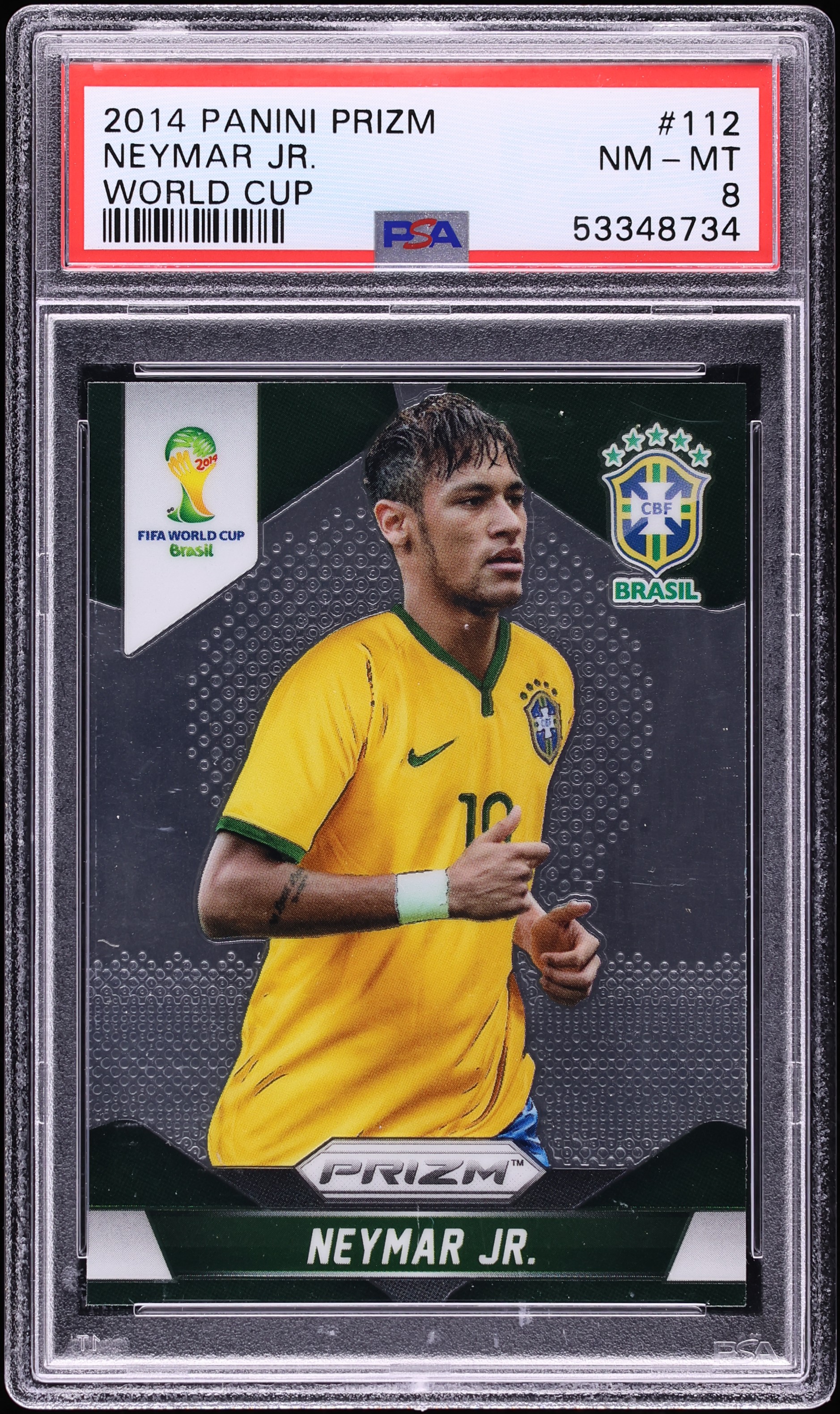 2014 Panini Prizm World Cup Neymar Jr. #112 PSA 8 NM-MT on