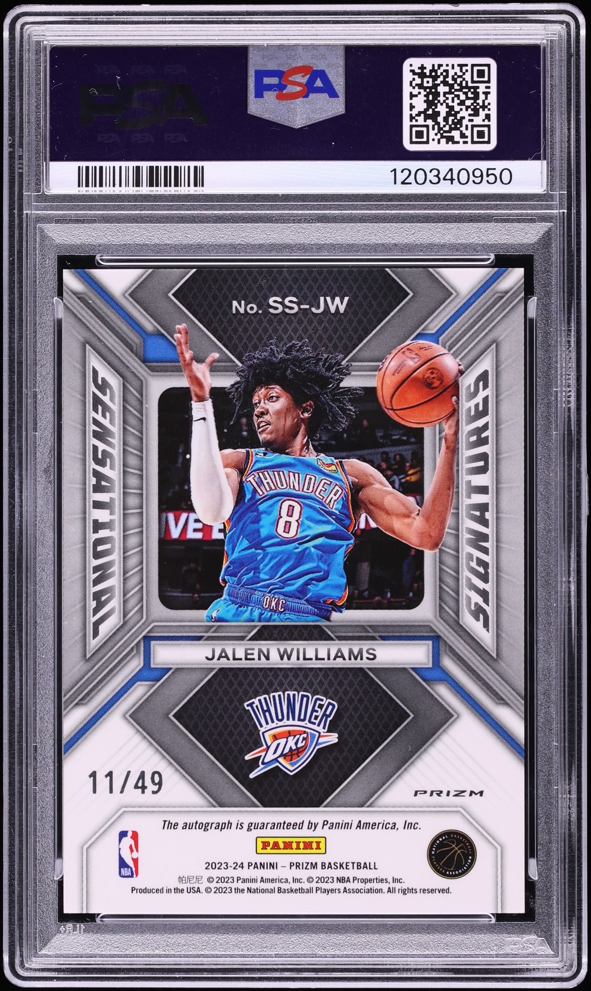 Williams Jalen 2023-24 ⁄99 Auto One Panini Topps | 0 PSA 1 Blue 