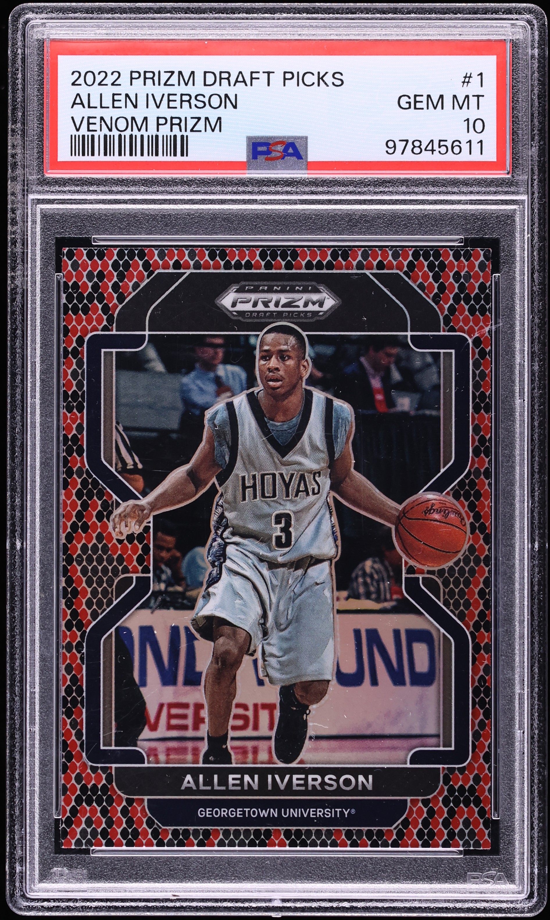 2022 Panini Prizm Draft Picks Venom Allen Iverson #1 PSA 10 GEM