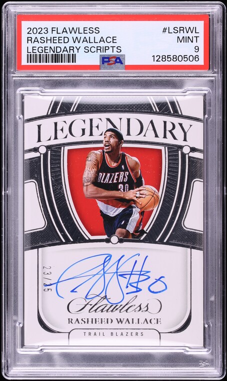 2023 Panini Flawless Legendary Scripts Rasheed Wallace AUTO /25 #LS-RWL PSA 9 MINT