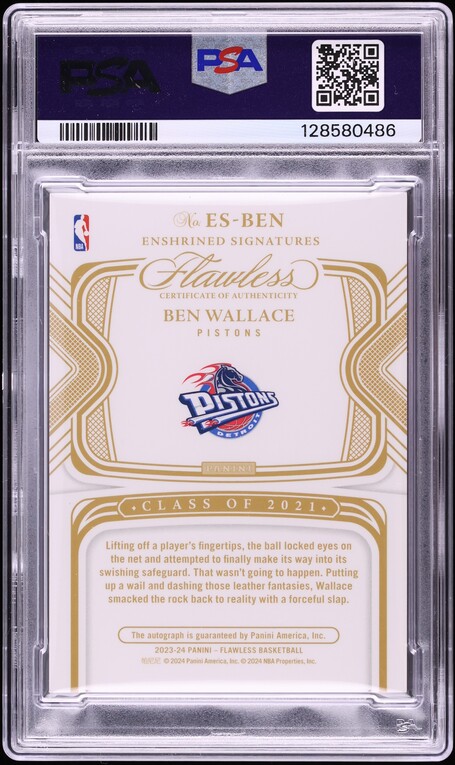 2023 Panini Flawless Enshrined Signatures Ben Wallace AUTO /25 #ES
