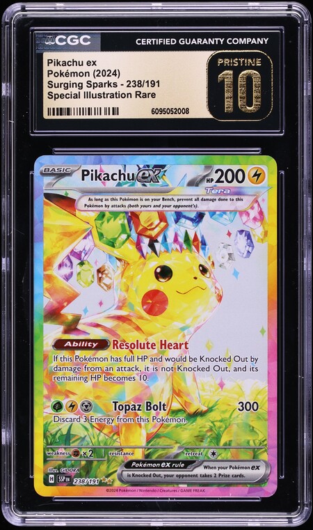 2024 Pokemon Scarlet & Violet Surging Sparks SIR Pikachu EX #238 CGC 10  PRISTINE on Fanatics Collect