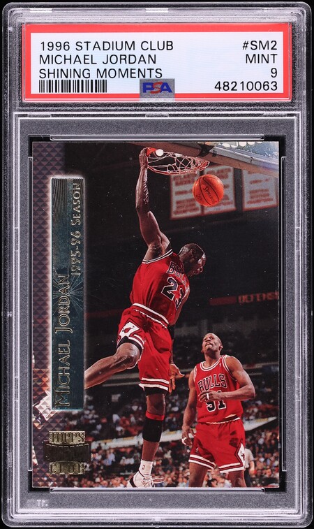 1996 Stadium Club Shining Moments Michael Jordan #SM2 PSA 9 MINT