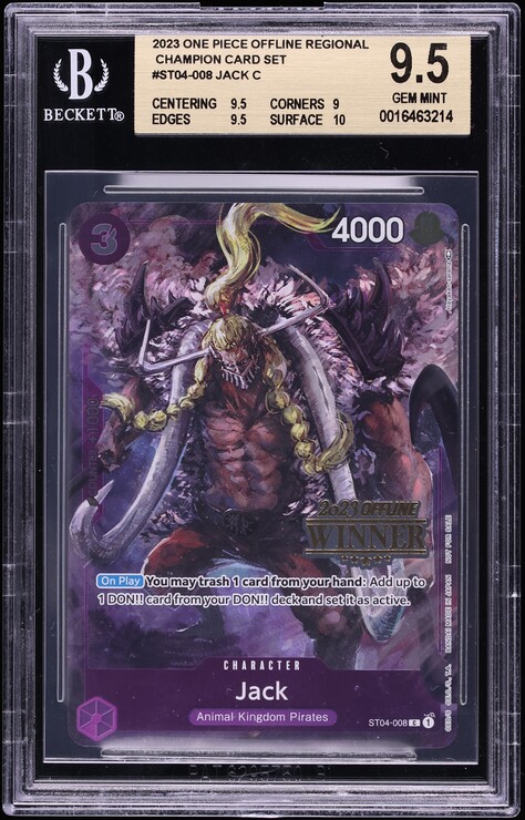 2023 One Piece Promo Offline Regional Winner Jack #ST04-008 BGS 9.5 GEM MINT