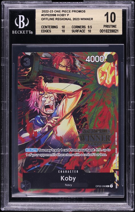 2022 One Piece Card Promo Offline Regional Winner Koby #OP02-098 BGS 10  PRISTINE on Fanatics Collect