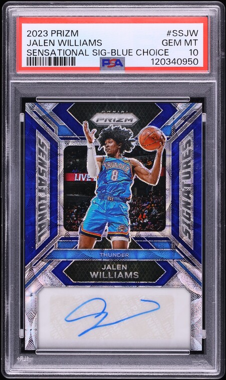 2023 Panini Prizm Sensational Blue Choice Jalen Williams AUTO /49 