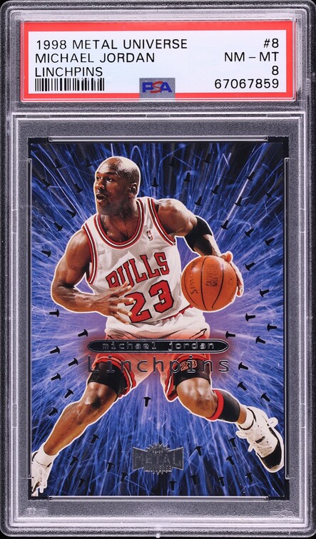 1998 Metal Universe Linchpins Michael Jordan #8 PSA 8 NM-MT on